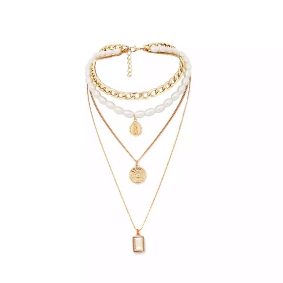 New Multi Layered Pearl Choker Necklace - Picture 2 of 4